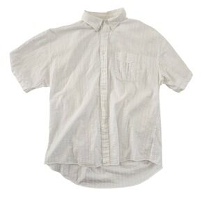 Sun River Clothing Co Mens XLWhite Textured Cotton Short Sleeve Button DownShirt